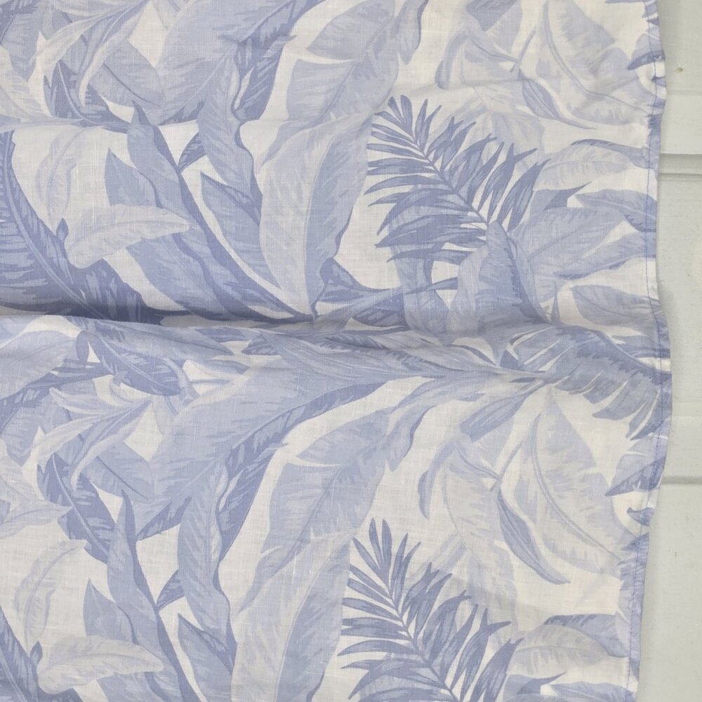 Tommy Bahama Linen Shirt Women's M White Light Blue Tropical Print Button Front - Picture 3 of 8